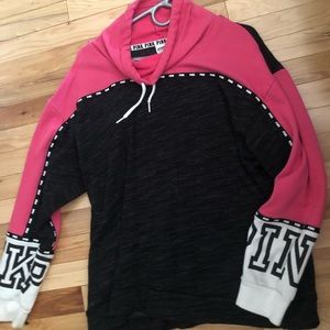 Pink cowl sweatshirt